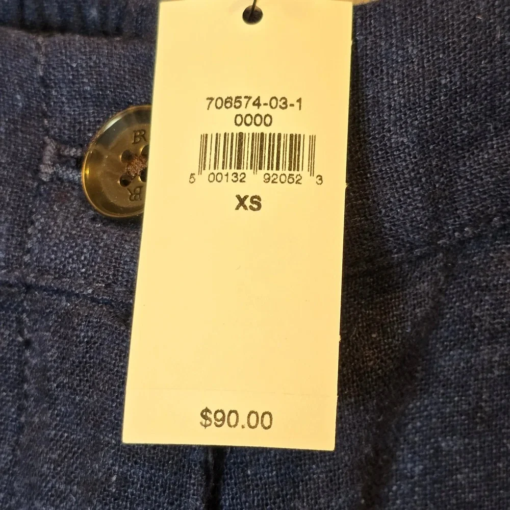 Banana Republic Pants Tapered High Rise Ankle Womens Extra Small Linen NWT Blue